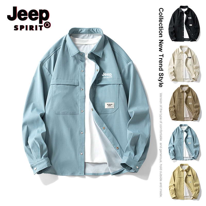 JEEP SPIRIT เสื้อเชิ้ตแขนยาวผู้ชาย เสื้อแจ็คเก็ต เสื้อทํางาน