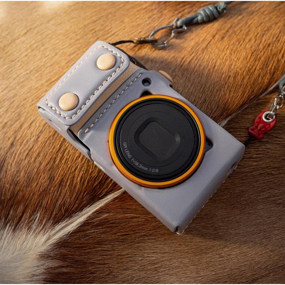 เหมาะสําหรับเคสป้องกันกล้องการ์ด Ricoh GR3/GR3X/HDF, กระเป๋าเก็บหนังแกะฟอกผัก