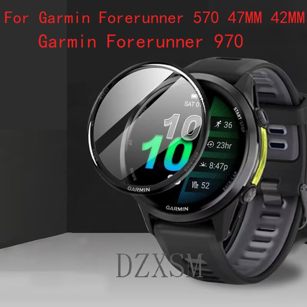 Garmin Forerunner 570 Full Curved Screen Protector สําหรับผู้เบิกทาง Garmin 970 อุปกรณ์เสริม 9D ป้อง