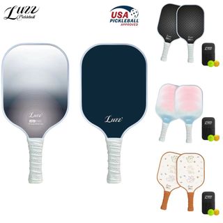 Luzz Pickleball Paddle Original Paddle Set (16mm) T700 Carbon Fiber|Standard Surface（Package: 2 Paddles + 2 Pickleballs + 1 Black Pickleball bag）