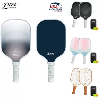 Luzz Pickleball Paddle Set (16 มม., T700 คาร์บอนไฟเบอร์) | มาตรฐาน 2 พาย + ลูกชิ้น 2 ลูก + ถุงดองบอลสีดำ
