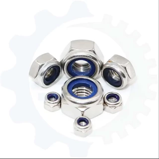หัวน็อต ตัวเมีย ไนลอน สแตนเลส 304 เกลียวมิล หยาบ M3 M4 M5 M6 M8 M10/ Hexagon Nylon Insert Lock Nut