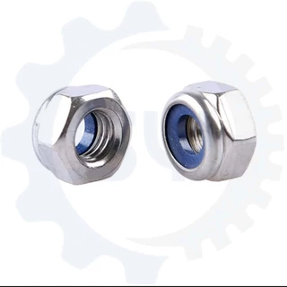 หัวน็อต ตัวเมีย ไนลอน สแตนเลส 304 เกลียวมิล หยาบ M3 M4 M5 M6 M8 M10/ Hexagon Nylon Insert Lock Nut