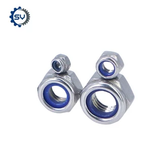 หัวน็อต ตัวเมีย ไนลอน สแตนเลส 304 เกลียวมิล หยาบ M3 M4 M5 M6 M8 M10/ Hexagon Nylon Insert Lock Nut