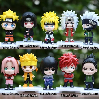 10 ชิ้น/เซ็ต Naruto อะนิเมะรูป Uzumaki Naruto Jiraiya Sasuke Itachi Kakashi Gaara Nara Shikamaru รุ่น Q PVC Action Figures ตุ๊กตาของเล่น