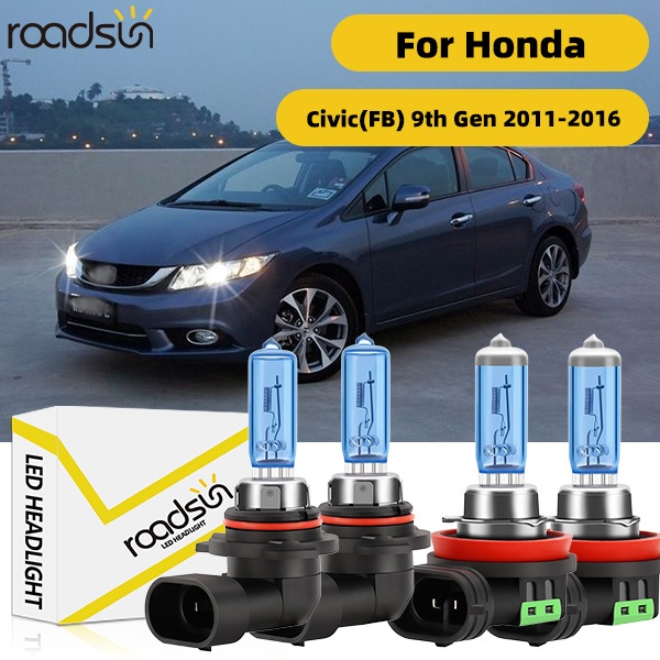 Fit สําหรับ Honda Civic (FB) 9th Gen 2011-2016 ไฟหน้ารถหลอดไฟ Super White ฮาโลเจน 800% ความสว่าง 100W 6000K 20000LM Plug-N- Play Canbus ไม่มีข้อผิดพลาด
