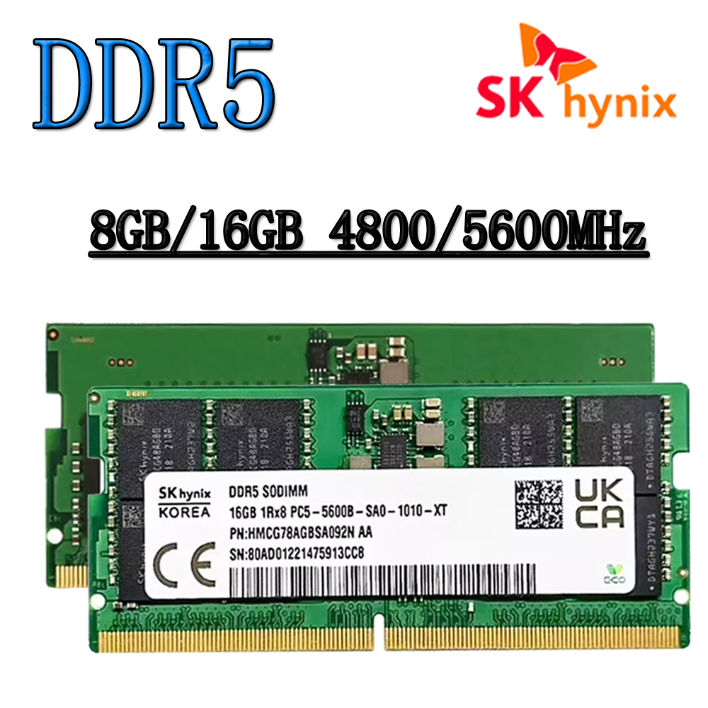 SK Hynix DDR5 RAM 8GB 16GB DDR5 4800MHz 5600MHz หน่วยความจําแล็ปท็อป CL46 SO-DIMM RAM สําหรับโน้ตบุ๊