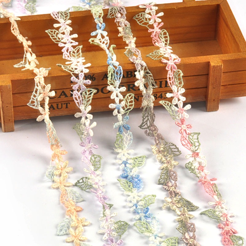 1yard กว้าง 23 มม.ดอกไม้ลูกไม้ริบบิ้น Trim DIY หัตถกรรม Party Decor ห่อผ้าทําด้วยมือชุดงานแต่งงานอุปกรณ์เย็บผ้า CP4200