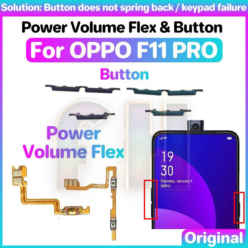 สวิตช์เปิดปิดคีย์ปิดเสียงปุ่มปรับระดับเสียงเงียบสายริบบิ้น Flex สําหรับ OPPO F11 Pro