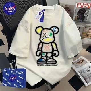 【พร้อมส่ง】🔥NASA ผ้าฝ้ายแท้100% เสื้อ ทรงโอเวอร์ไซส์ เสื้อยืด ลายพิมพ์หมีน้อยกราฟฟิตี้🎨 ใส่ได้ทั้งชายหญิงYG858