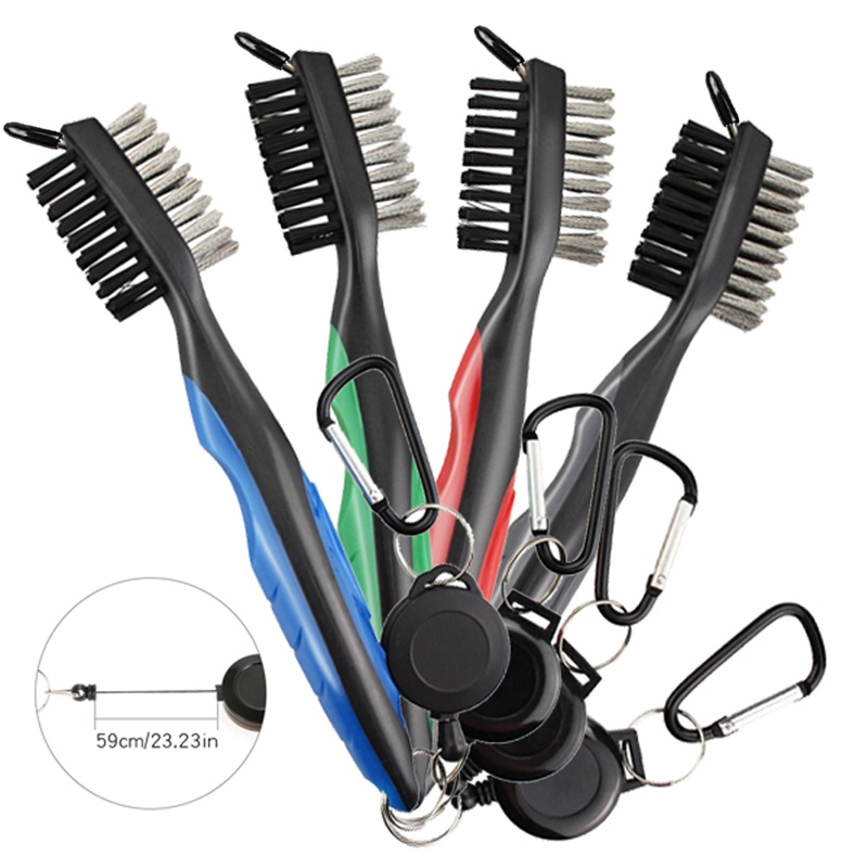 กอล์ฟคลับแปรงฟรีปัดน้ําฝนผ้าขนหนูทําความสะอาดแปรงสองด้านเศษผ้าเหล็กขนสัตว์ไนลอน อเมซอน