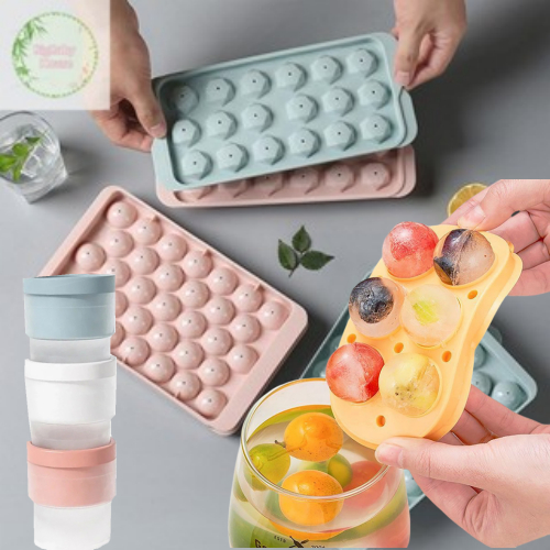 BigBabyHouse 1 PC 3D รอบถาดน้ําแข็งพร้อมฝาปิดพลาสติกเพชรทรงกลมสไตล์แม่พิมพ์น้ําแข็ง DIY Mould Ice Ball Maker เครื่องมือห้องครัว TH