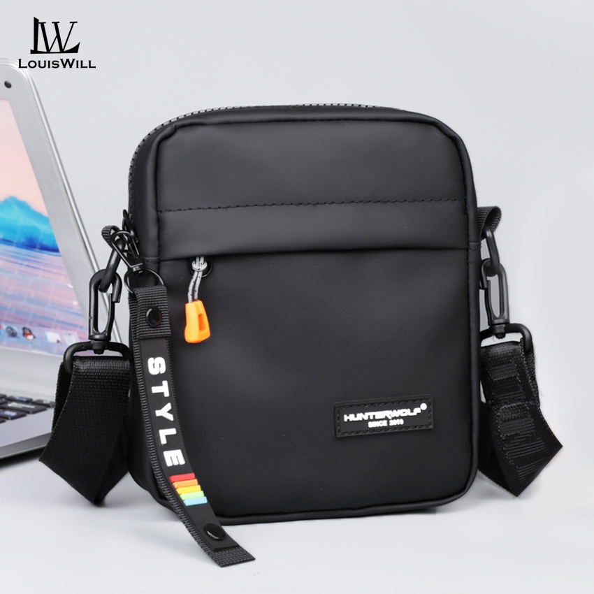 Louiswill Mens กระเป๋าสะพายข้าง Mini น้ําหนักเบา Casual Messenger สําหรับขี่กลางแจ้ง