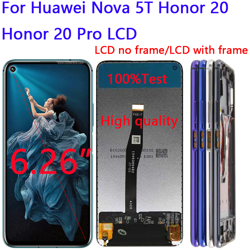 สําหรับ Huawei Nova 5T Honor 20 Honor 20 Pro YAL-AL10, YAL-L41 YAL-L21, YAL-AL00 จอแสดงผล LCD Touch 