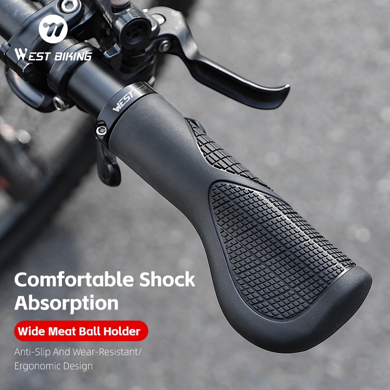 WEST BIKING ฝาครอบแฮนด์จักรยานสากลสบาย Shock-Absorbing Widened Grip Cover Anti Slip Handle — صورة 3