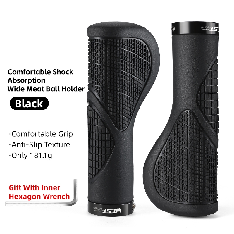 WEST BIKING ฝาครอบแฮนด์จักรยานสากลสบาย Shock-Absorbing Widened Grip Cover Anti Slip Handle — صورة 6