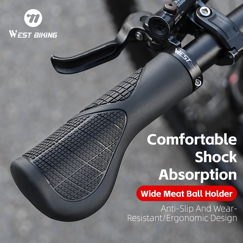WEST BIKING ฝาครอบแฮนด์จักรยานสากลสบาย Shock-Absorbing Widened Grip Cover Anti Slip Handle — صورة 2