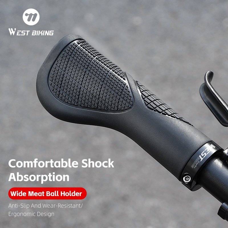 WEST BIKING ฝาครอบแฮนด์จักรยานสากลสบาย Shock-Absorbing Widened Grip Cover Anti Slip Handle — صورة 4