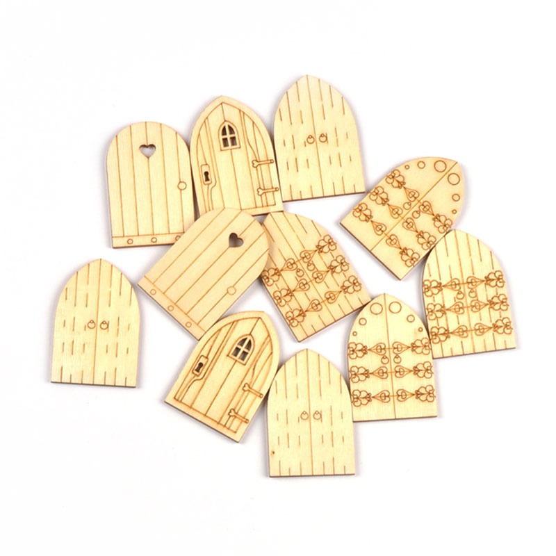 10 ชิ้น 50×33 มิลลิเมตรมินิประตูรูปหน้าต่างไม้ชิ้น DIY Scrpbooking ศิลปะไม้ตกแต่งบ้านงานฝีมือทําด้วยมืออุปกรณ์ CP4206 – โปรปัง