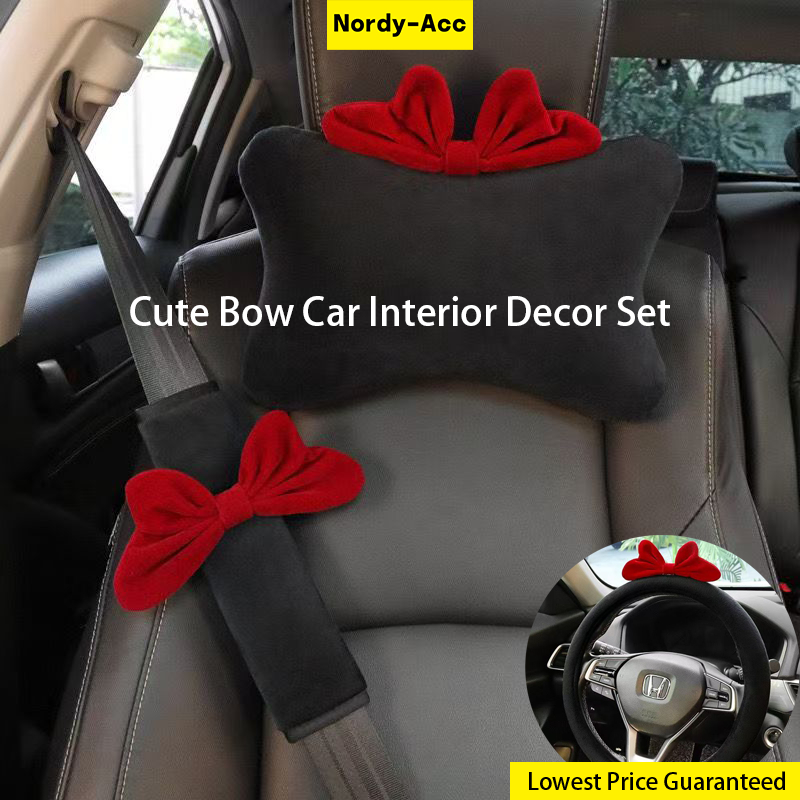 หมอนรองคอรถยนต์ Headrest Bow Cushion เข็มขัดนิรภัยไหล่ Pad Comfort Universal Fit