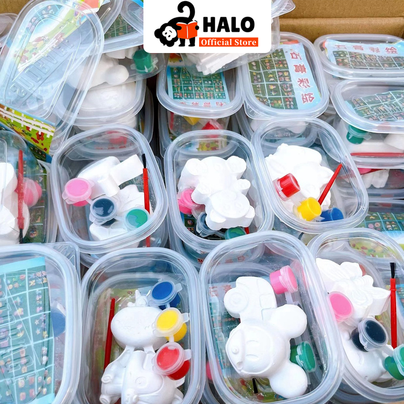 ชุดระบายสีพวงกุญแจรูปหมี พลาสติก พร้อมสีและพู่กัน จัดส่ง คละสี / คละไซส์ สำหรับฝึกความสามารถทางศิลปะ (Painting Doll)