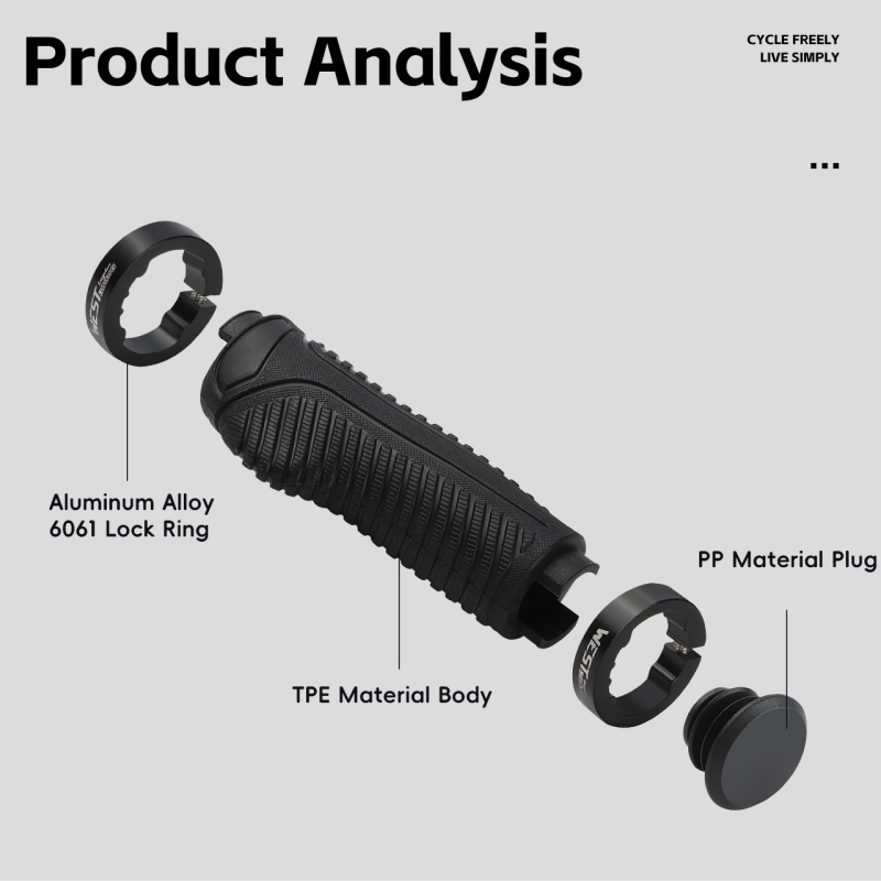 WEST BIKING 1 คู่มือจับจักรยานจักรยานเสือภูเขาฝาครอบแฮนด์จักรยานเสือหมอบปลอกแฮนด์กันลื่นอุปกรณ์จักรยาน - รูปที่ 3