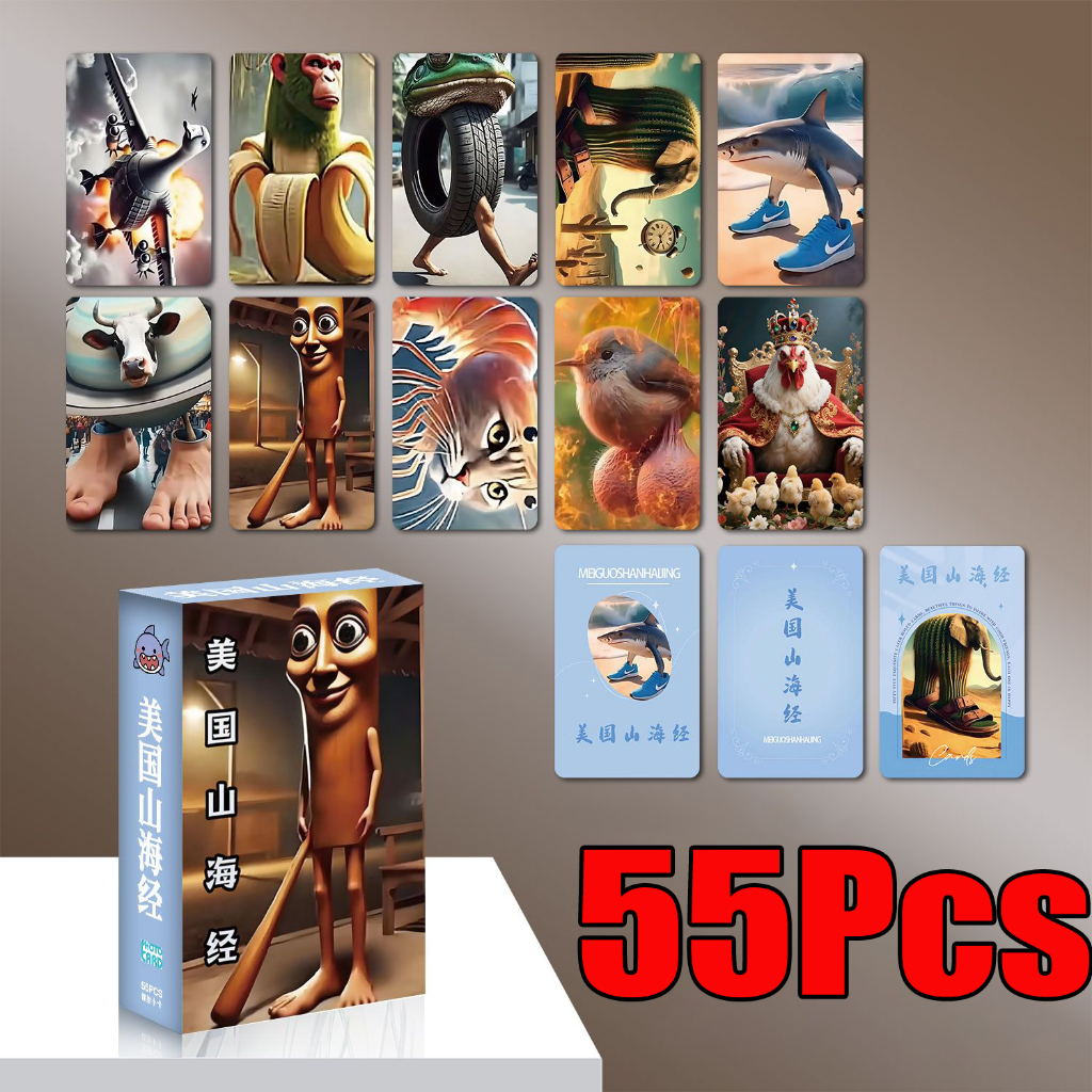 55ชิ้น Tung Tung Sahur Lomo การ์ด Italian Brainrot Tralalero Tralala Photo Cards ของขวัญฮาๆ