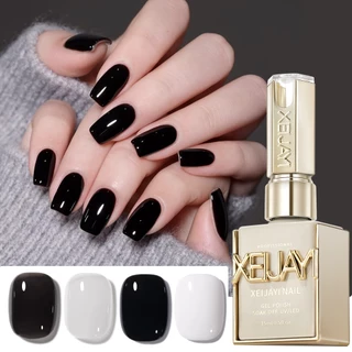 XEIJAYI 15มล สีทาเล็บ 4 สี ดำและสีขาว ติดทนนาน เหมาะสำหรับใช้ในบ้านและร้านทำเล็บ