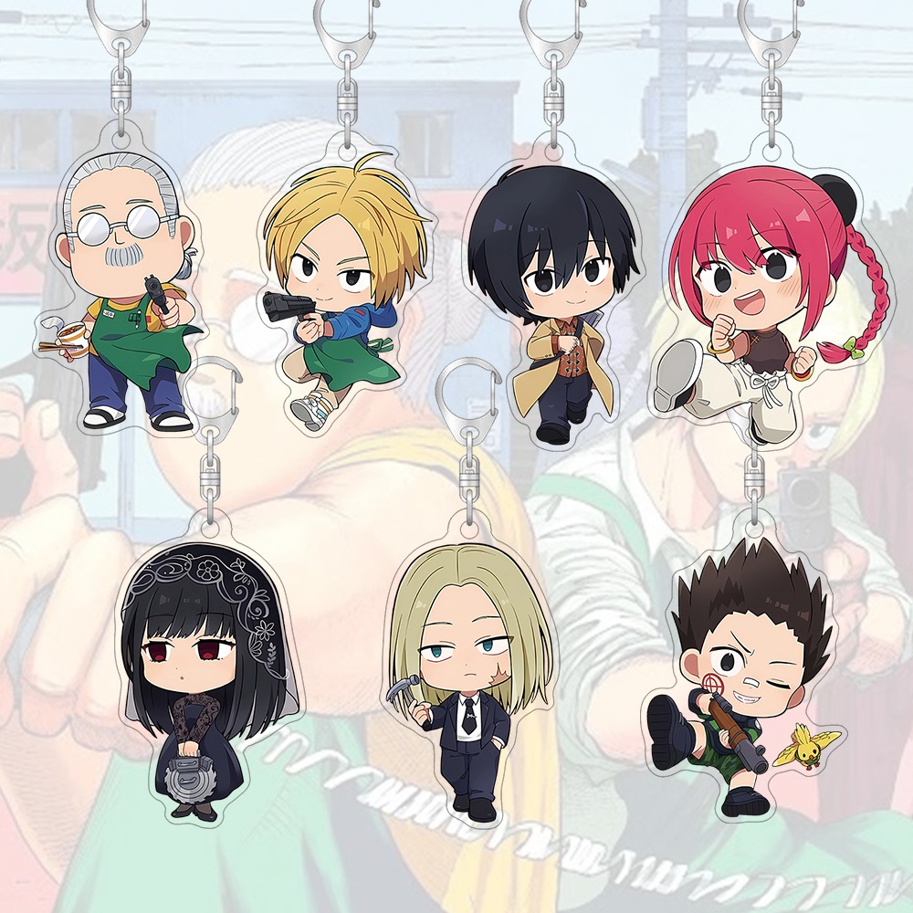 พวงกุญแจอะคริลิค ซากาโมโตะ วันการ์ตูนน่ารักกระเป๋าตกแต่งของขวัญการ์ตูนน่ารักแหวนกุญแจ