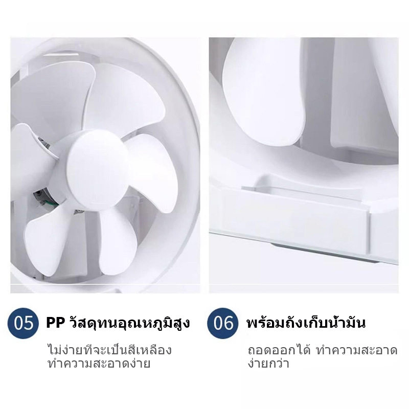 KEVE พัดลมระบายอากาศ พัดลมดูดอากาศ 1.5mเคเบิล Exhaust Fan พร้อมสวิตซ์ พัดลมระบายอากาศ 6/8/10/12นิ้ว - รูปที่ 5