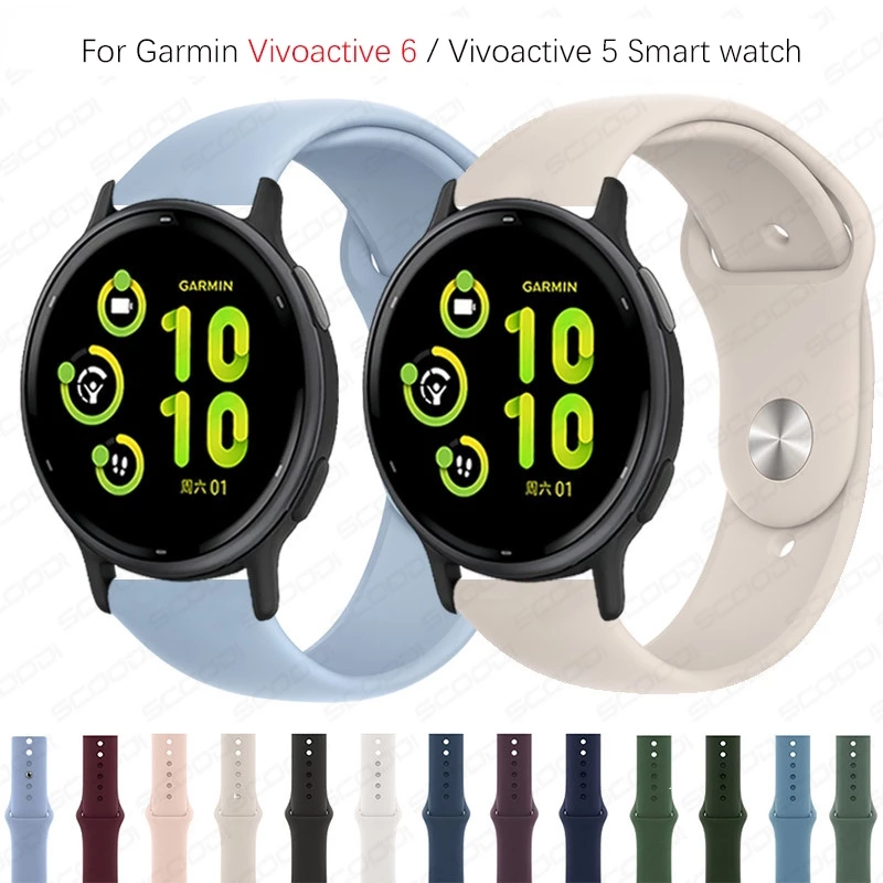 สายซิลิโคนสําหรับ Garmin Vivoactive 6 / Vivoactive 5 Smart watch สายนาฬิกาแบบสปอร์ต