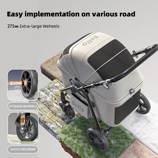 BELLO D9 TH ใหม่ล่าสุดรถเข็นสัตว์เลี้ยงขนาดใหญ่ Camping แมวรถเข็นสุนัขพับ FoldingLarge Space Bearing 30KG สําหรับกลางแจ้ง parm รถเข็น