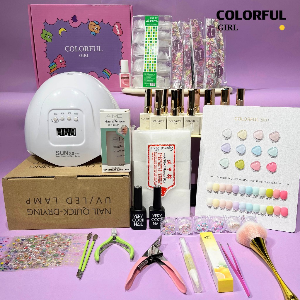 A01【พร้อมส่ง】ชุดทำเล็บเจลครบเซ็ต Super Combo  รายการ ครบ จบ ในชุดเดียว  ถอดเล็บ ชุดเริ่มเปิดร้าน หัดทำเล็บ