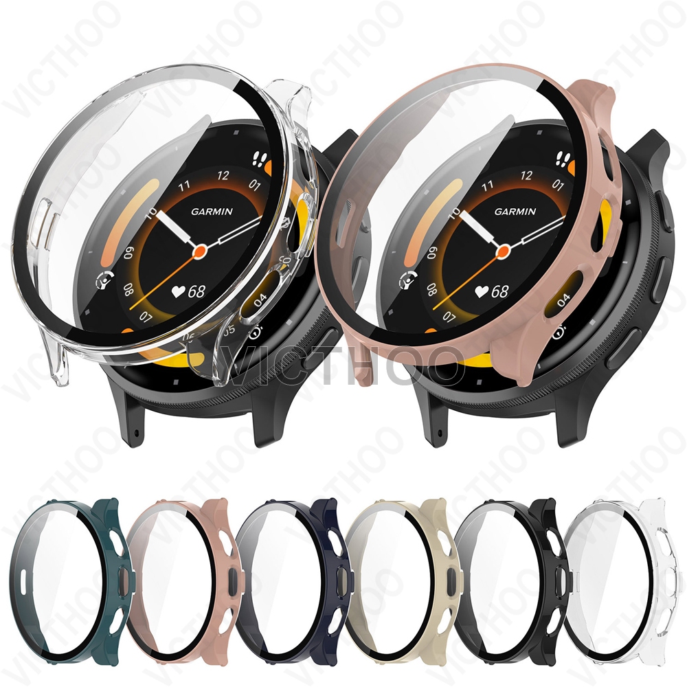 ตัวป้องกันหน้าจอแบบแข็งพร้อมฟิล์มกระจกนิรภัยเคสคลุมทั้งหมดสําหรับ Garmin Venu 4 45mm /Venu 4 41mm / Venu 3 / 3S