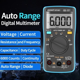 ZOYI ZT-101 Auto Range Digital Multimeter 6000 Counts Anti-Burn Voltage Current Resistance Tester