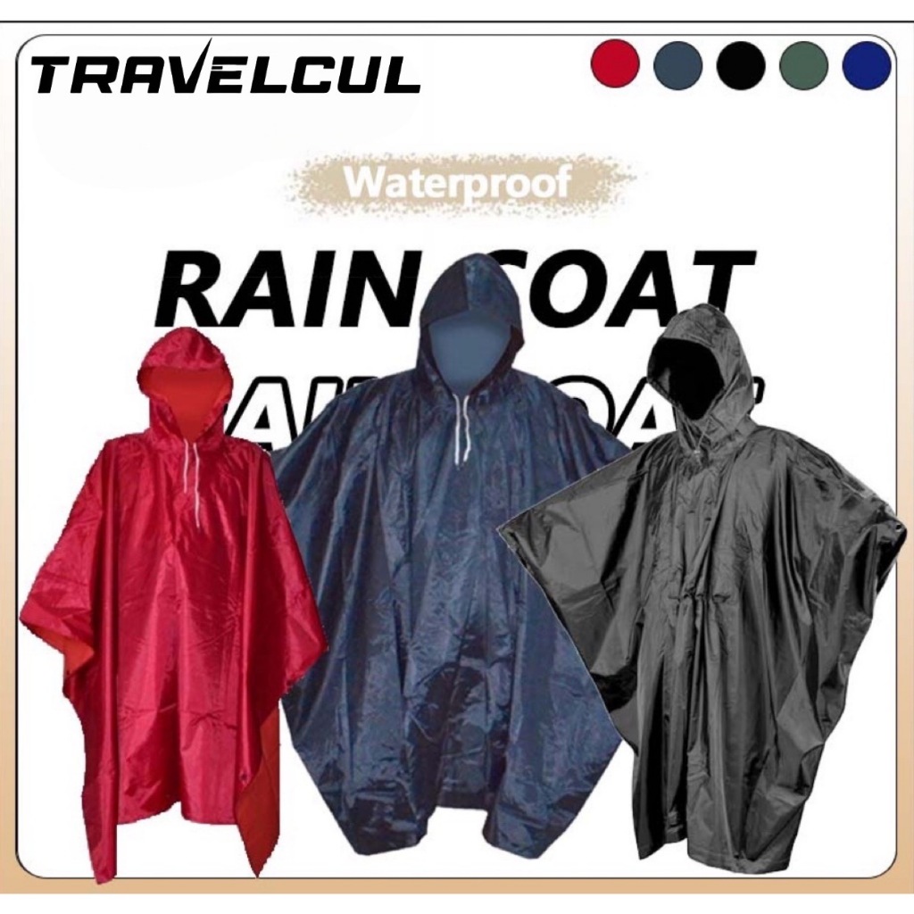 【สต็อกไทยพร้อมส่ง】TRAVELCUL Rain Coat สําหรับรถจักรยานยนต์เสื้อกันฝนกันน้ําสําหรับชายจักรยาน Poncho Rain Coat Unisex