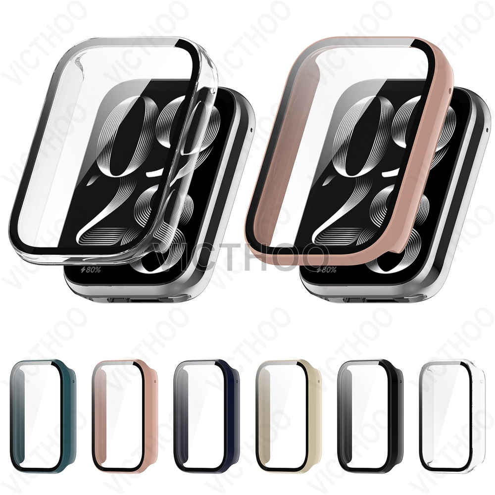 ฟิล์มกระจกนิรภัยแบบเต็มหน้าจอ Hard PC Case สําหรับ Xiaomi Smart Band 7 8 9 Pro