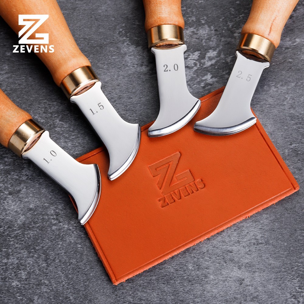ทําด้วยมือด้ายหนังCrimper BeechจับหัวสแตนเลสผักBanedหนังขอบรีดผ้าตกแต่งเกลียวSlotเครื่องมือ