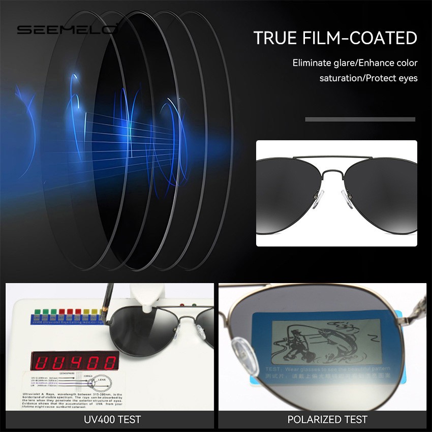 SEEMELO ผู้ชายใส่แว่นกันแดดโพลาไรซ์แว่นกันแดดแว่นกันแดดส่องสว่า งย้อนยุคขับรถแว่นกันแดดกลางแจ้ง UV 400 ไนท์วิสัยทัศน์แว่นกันแดดขี่จักรยานแว่นตาวิ่ง - รูปที่ 4