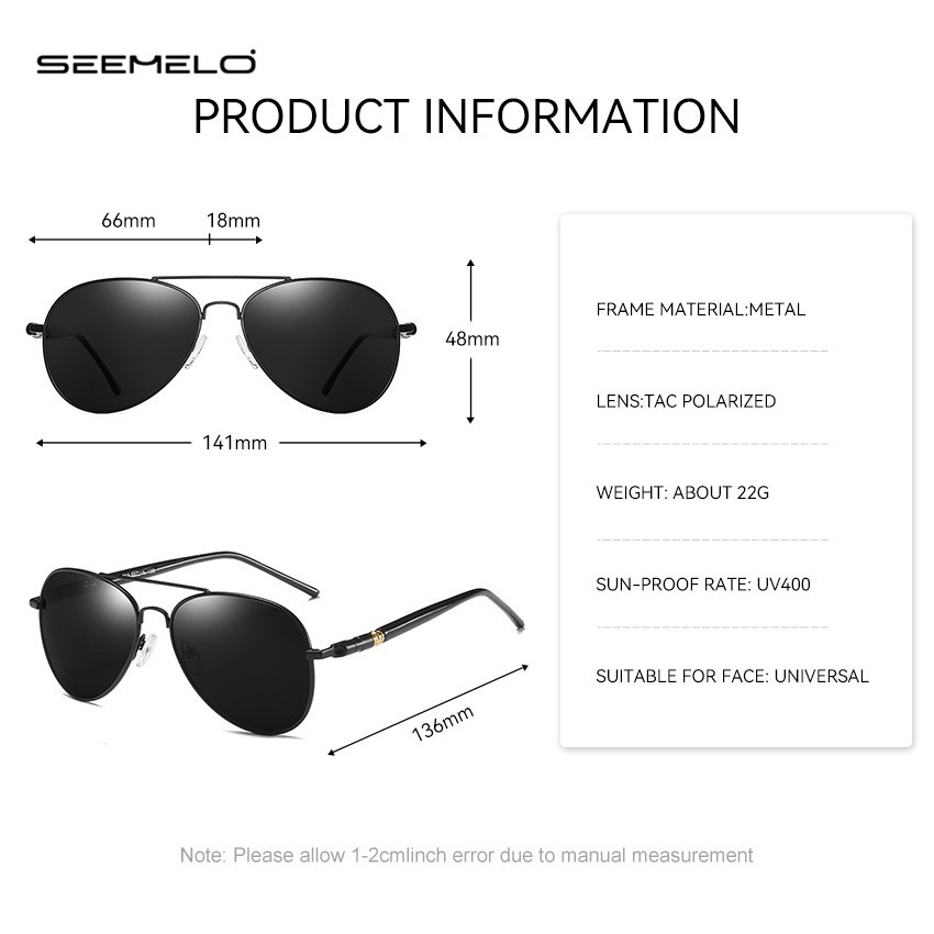 SEEMELO ผู้ชายใส่แว่นกันแดดโพลาไรซ์แว่นกันแดดแว่นกันแดดส่องสว่า งย้อนยุคขับรถแว่นกันแดดกลางแจ้ง UV 400 ไนท์วิสัยทัศน์แว่นกันแดดขี่จักรยานแว่นตาวิ่ง - รูปที่ 5