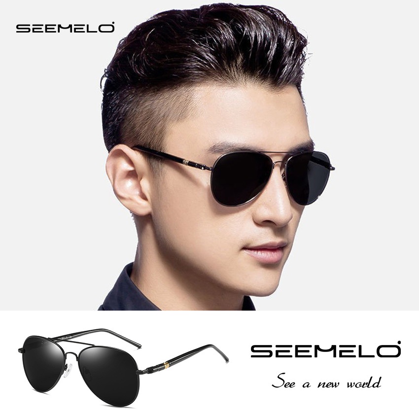 SEEMELO ผู้ชายใส่แว่นกันแดดโพลาไรซ์แว่นกันแดดแว่นกันแดดส่องสว่า งย้อนยุคขับรถแว่นกันแดดกลางแจ้ง UV 400 ไนท์วิสัยทัศน์แว่นกันแดดขี่จักรยานแว่นตาวิ่ง
