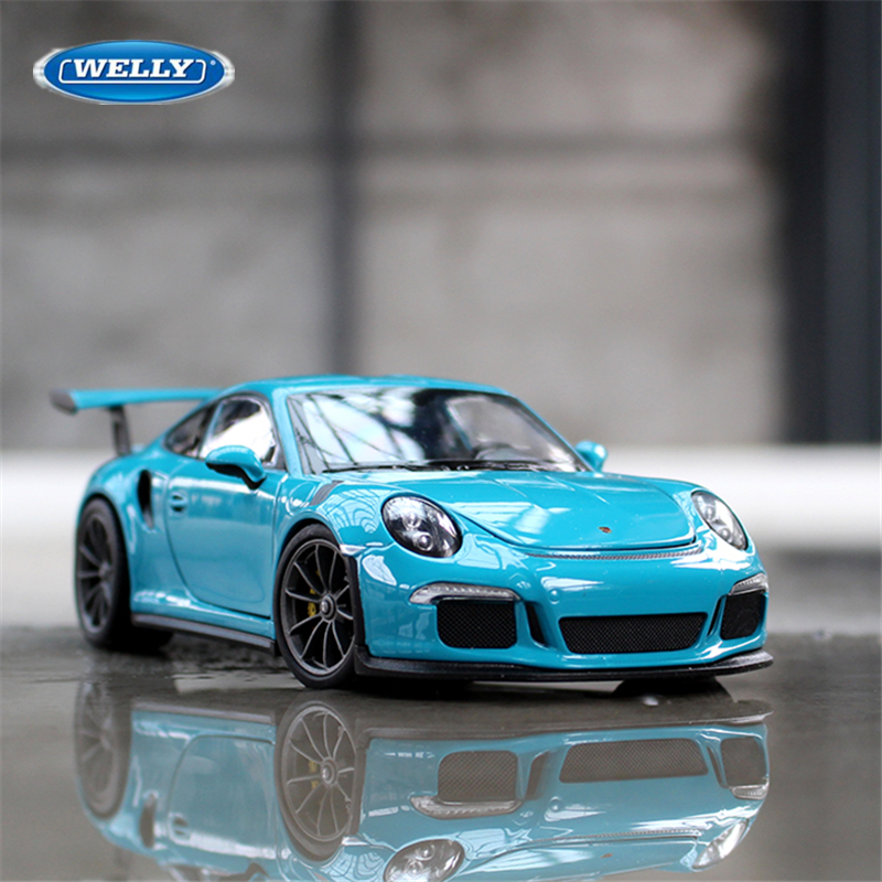 WELLY 1:24 Porsche GT3 RS จําลองรถรุ่นคอลเลกชันโลหะผสม Miniature Scale รถรุ่นของเล่นเด็กรถยานพาหนะ