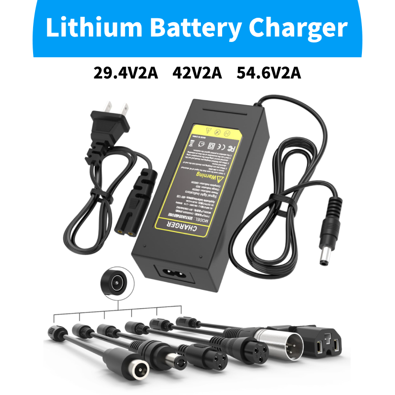 29.4V/48V/54.6V 2A Fast Battery Charger 6 ปลั๊ก, Universal Battery Replacement ChargerLithium Batter