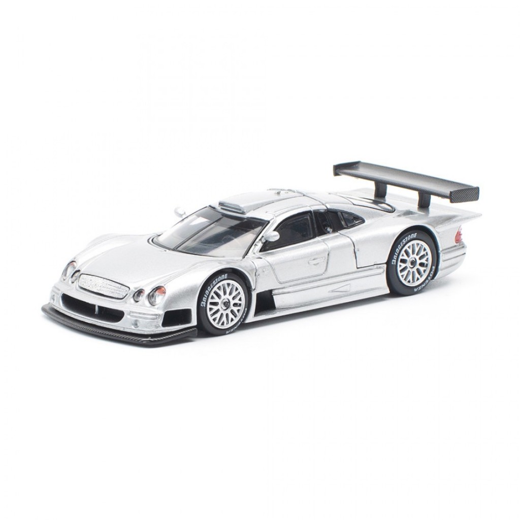 ป๊อปเรซ ราคา640158 1/64 Mercedes-Benz CLK GTR Silver Diecast Scale Model Car