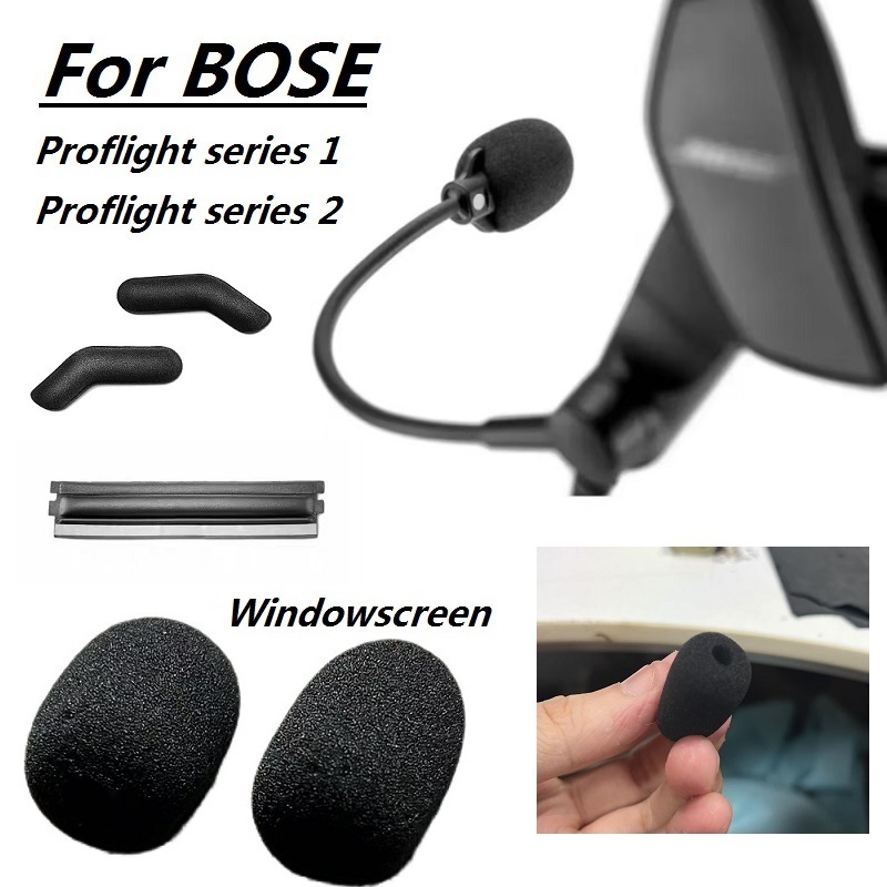 เปลี่ยน windscreens สําหรับ Bose ProFlight Series/ProFlight Series 2 Mic Aviation ชุดหูฟังนําเข้าญี่ปุ่นไมโครโฟนโฟมแถบคาดศีรษะแผ่นรองหูฟัง