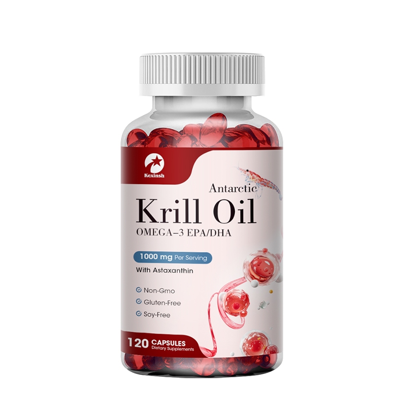 Kexinsh Antarctic Krill Oil 1000mg 120 แคปซูล, Omega-3 EPA, DHA พร้อมแอสตาแซนธิน