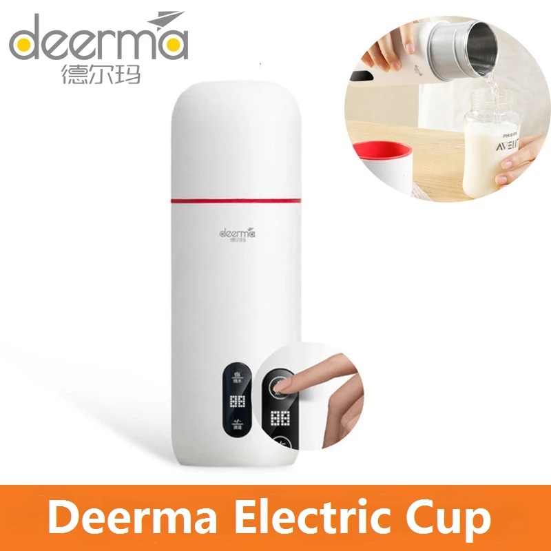 Youpin Deerma แบบพกพาไฟฟ้าความร้อนกาต้มน้ําความร้อนถ้วย 350ML ต้มน้ําสมาร์ทขวดน้ําร้อนควบคุมอุณหภูมิ dr035