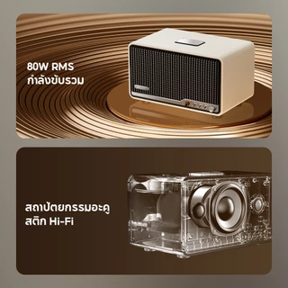 Edifier S300 ลำโพงตั้งโต๊ะระบบ Hi-Res Audio และ Hi-Res Audio Wireless ที่ได้รับการรับรอง กำลังขับสูงสุด 80W (RMS) พร้อมเทคโนโลยีบลูทูธ 5.4 และ Wi-Fi (Apple AirPlay) รองรับการเชื่อมต่อแบบหลายจุดและการเชื่อมต่อผ่าน USB AUX