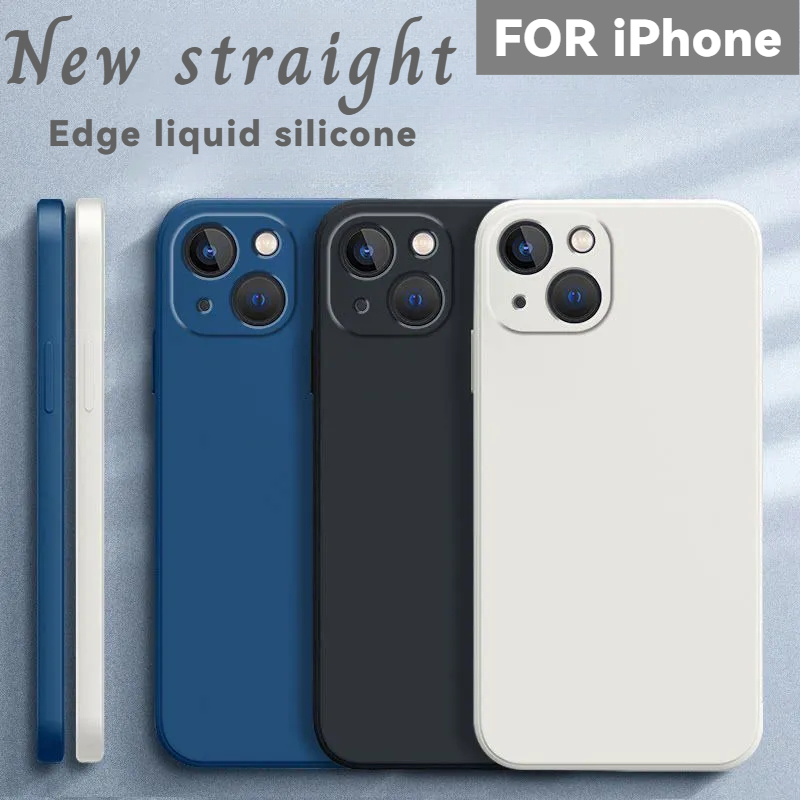 ขอบตรง Rubiks Cube สําหรับ iPhone 16Promax 15 14 13 12 11 Pro Plus XR 12mini XS 13mini 14Plus 15Promax 16e โทรศัพท์มือถือรวมทุกอย่างป้องกันกรณีคลาสสิกสีทึบเคสโทรศัพท์ซิลิโคนเหลวนุ่มกรณี