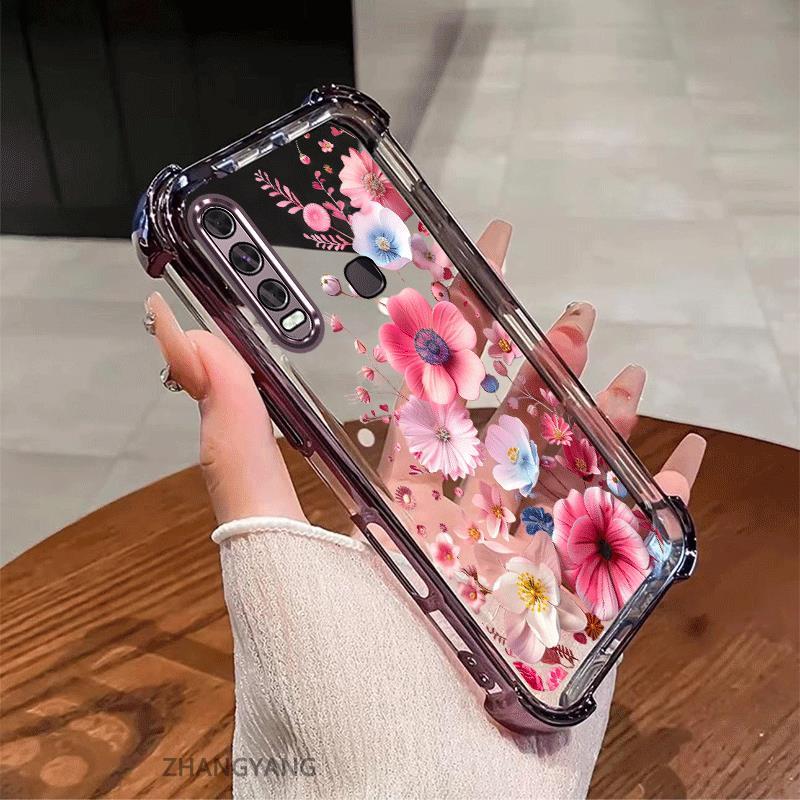 เคสสําหรับ vivo y50 y30i y30 ความงาม เคสโทรศัพท์กันกระแทกด้วยไฟฟ้าความละเอียดสูงและสวยงามหลายสีดอกไม้ซิลิโคน TPU soft case